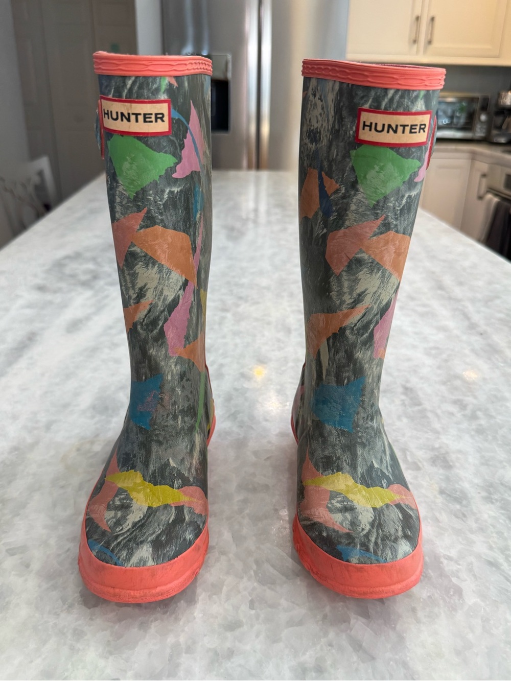Hunter Kids' Original Storm Multicolor Camo Rain Boots Rhythmic Trim